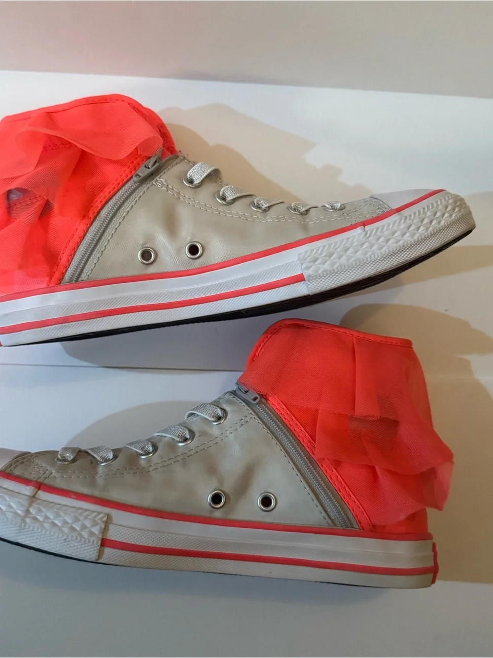 Converse CTAS Block Party High Top Ruffle Pink and White